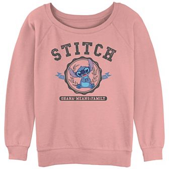 Juniors' Lilo & Stitch Collegiate Stitch Graphic Slouchy Terry
