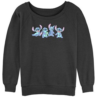 Juniors' Lilo & Stitch Various Poses Stitch Graphic Slouchy Terry