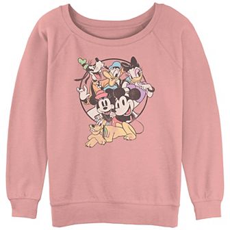 Juniors' Mickey Mouse And Friends Original Group Graphic Slouchy Terry