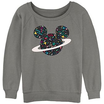 Juniors' Mickey Mouse Planet Head Graphic Slouchy Terry