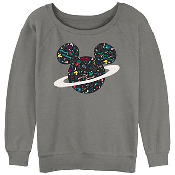 Juniors' Mickey Mouse Planet Head Graphic Slouchy Terry