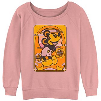 Juniors' Mickey Mouse Groovy Portrait Graphic Slouchy Terry