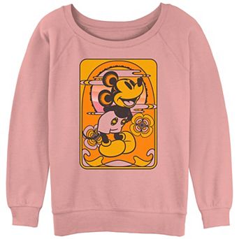 Juniors' Mickey Mouse Groovy Portrait Graphic Slouchy Terry