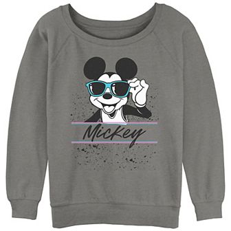 Juniors' Mickey Mouse 90s Style Graphic Slouchy Terry