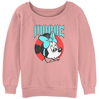 Juniors' Minnie Mouse Curious Face Portrait Graphic Slouchy Terry