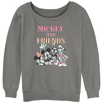 Juniors' Mickey Mouse And Friends Classic Portrait Graphic Slouchy Terry