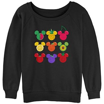 Juniors' Mickey Mouse Fruit Heads Graphic Slouchy Terry