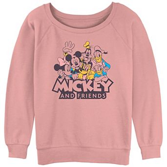 Juniors' Mickey Mouse And Friends Color Group Graphic Slouchy Terry