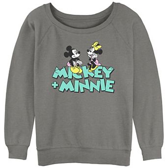 Juniors' Mickey Mouse Plus Minnie Graphic Slouchy Terry