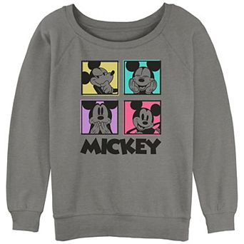 Juniors' Mickey Mouse Funny Portraits Graphic Slouchy Terry