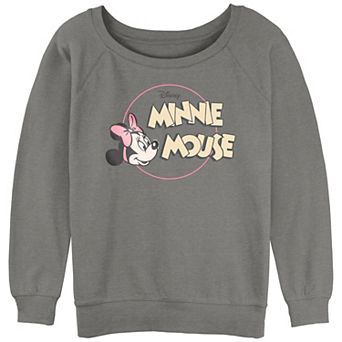 Juniors' Minnie Mouse Head Profile Portrait Graphic Slouchy Terry