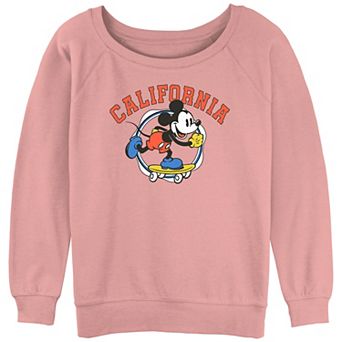 Juniors' Mickey Mouse Skating Graphic Slouchy Terry
