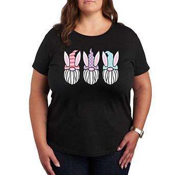 Plus Size Easter Gnome Faces Graphic Tee