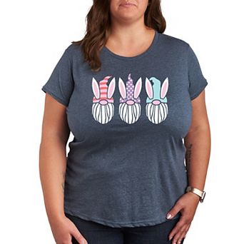 Plus Size Easter Gnome Faces Graphic Tee