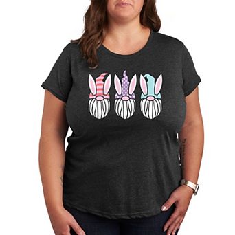 Plus Size Easter Gnome Faces Graphic Tee