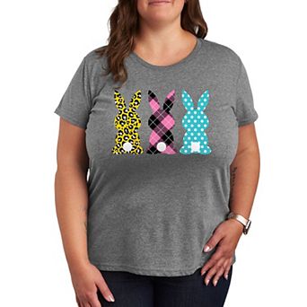 Plus Size Patterned Bunnies Graphic Tee