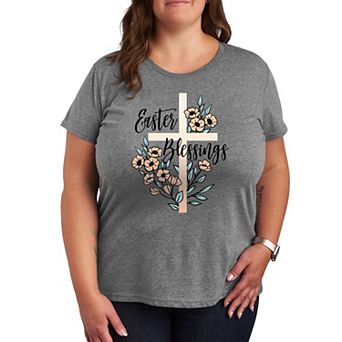 Plus Size Easter Blessings Graphic Tee
