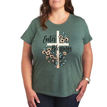 Plus Size Easter Blessings Graphic Tee