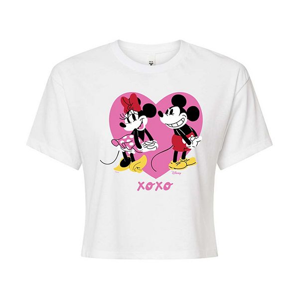 Disney's Mickey & Minnie Mouse Juniors' XOXO Cropped Tee