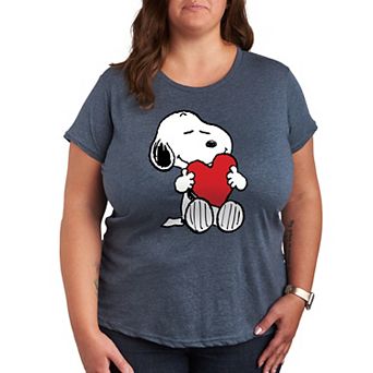 Plus Peanuts Snoppy Valentine's Hugging Heart Graphic Tee