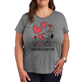Plus Peanuts Snoopy & Woodstock Happy Valentine's Day Graphic Tee