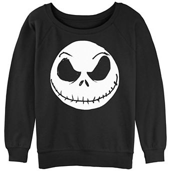 Juniors' The Nightmare Before Christmas Big Face Jack Graphic Slouchy Terry