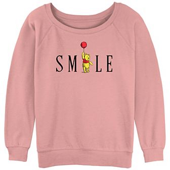 Juniors' Winnie The Pooh Smile Graphic Slouchy Terry