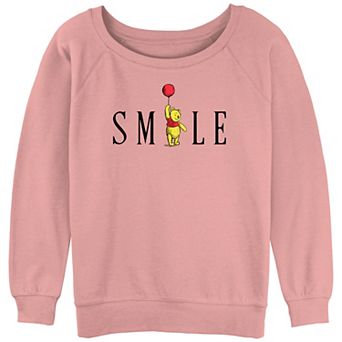 Juniors' Winnie The Pooh Smile Graphic Slouchy Terry