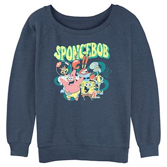 Juniors' SpongeBob SquarePants Happy Group Graphic Slouchy Terry