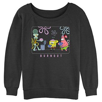 Juniors' SpongeBob SquarePants Squidward Burnout Graphic Slouchy Terry