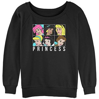 Juniors' Disney Princess Head Portraits Graphic Slouchy Terry
