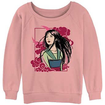 Juniors' Mulan Noveau Portrait Graphic Slouchy Terry