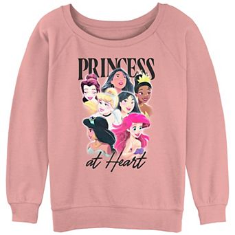 Juniors' Disney Princess At Heart Graphic Slouchy Terry
