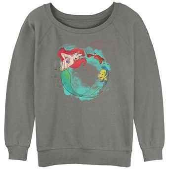 Juniors' The Little Mermaid Ariel Singing Graphic Slouchy Terry