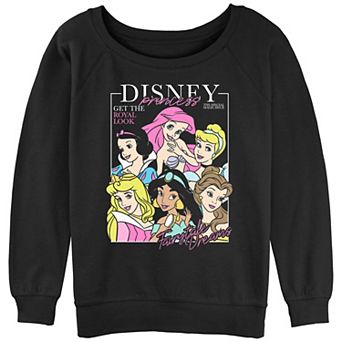 Juniors' Disney Princess Magazine Cover Graphic Slouchy Terry