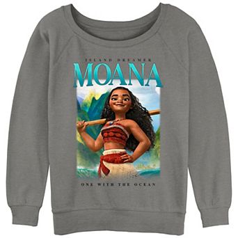 Juniors' Moana Island Dreamer Graphic Slouchy Terry