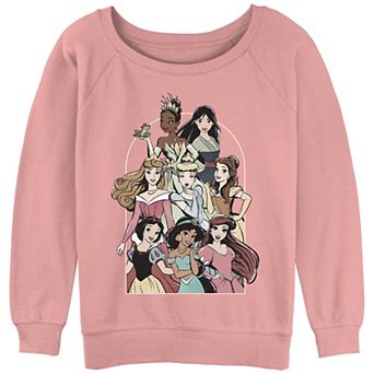 Juniors' Disney Princess Group Poster Graphic Slouchy Terry