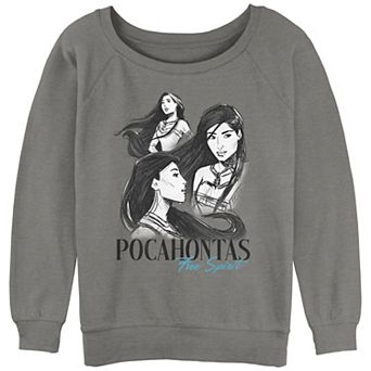 Juniors' Pocahontas Sketches Graphic Slouchy Terry
