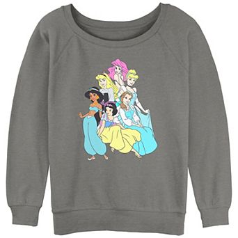 Juniors' Disney Princess Group Pyramid Graphic Slouchy Terry