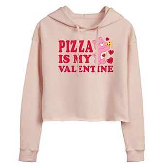 Juniors' Care Bears Pizza Is My Valentine Cropped Hoodie