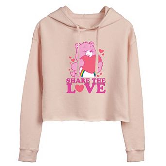 Juniors' Care Bears Share The Love Cropped Hoodie