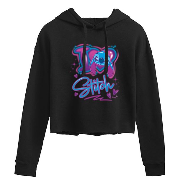 Disney s Lilo Stitch Juniors I Love Stitch Cropped Hoodie