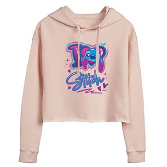 Disney's Lilo & Stitch Juniors' I Love Stitch Cropped Hoodie