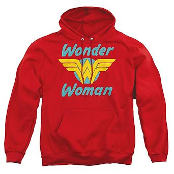Dc Comics Wonder Woman Wings Adult Pull Over Hoodie