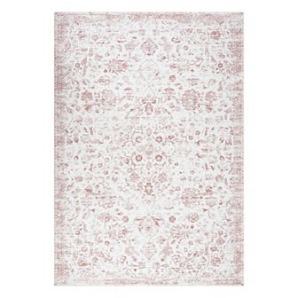 Garvee Vintage Floral Printed Washable Area and Ultra Soft Throw Rug