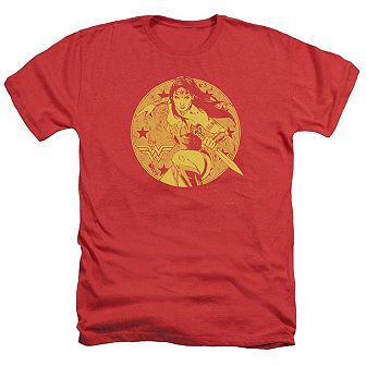 Justice League Of America Young Wonder Woman Adult Heather T-shirt
