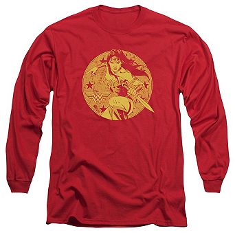 Justice League Of America Young Wonder Woman Long Sleeve Adult T-shirt