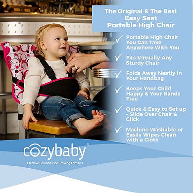 Cozybaby Portable Washable Travel Cloth Easy Seat High Chair, Black / Green