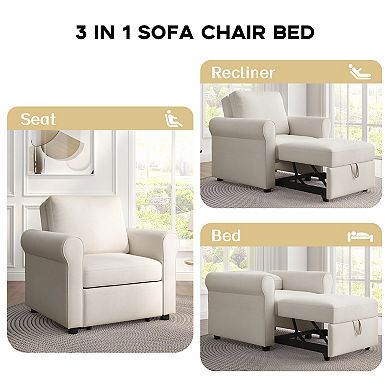 Merax 3-in-1 Sofa Bed Chair,convertible Sleeper Chair Bed