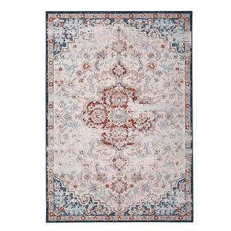 Garvee Vintage Washable Area Rug Distressed Floral Print Throw Rug